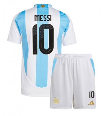 Argentina Lionel Messi #10 Hemmakläder Barn Copa America 2024 Kortärmad (+ Korta byxor)